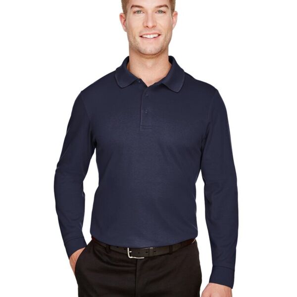 Devon & Jones Men's CrownLux Performance® Plaited Long Sleeve Polo DG20L Men's CrownLux Performance® Plaited Long Sleeve Polo Thumbnail