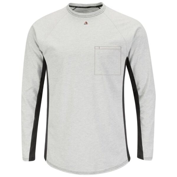 Men's Long Sleeve FR Two-Tone Base Layer with Concealed Chest Pocket - EXCEL FR Thumbnail