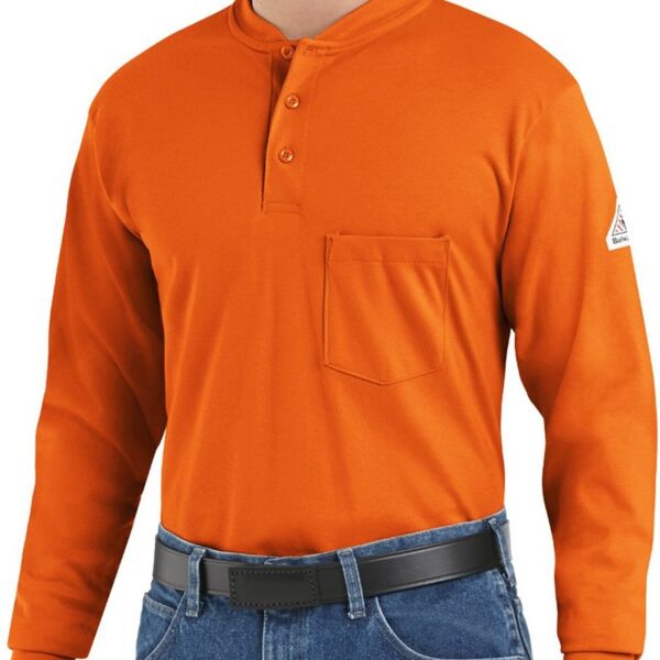 Bulwark Men's Long Sleeve Tagless Henley Shirt SEL2 Men's Long Sleeve Tagless Henley Shirt Thumbnail