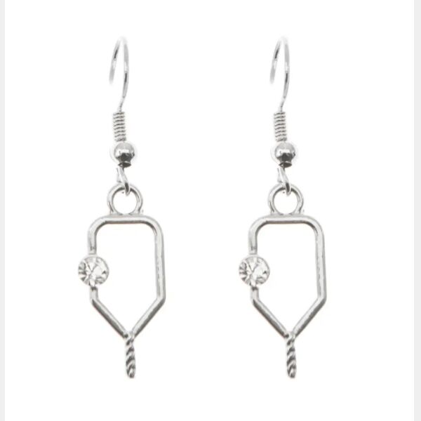Pickleball Silver Earrings Thumbnail
