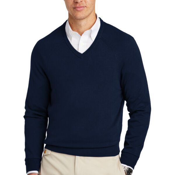 Brooks Brothers Cotton Stretch V Neck Sweater Thumbnail