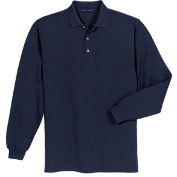Adult Long Sleeve Pique Polo Shirt Thumbnail