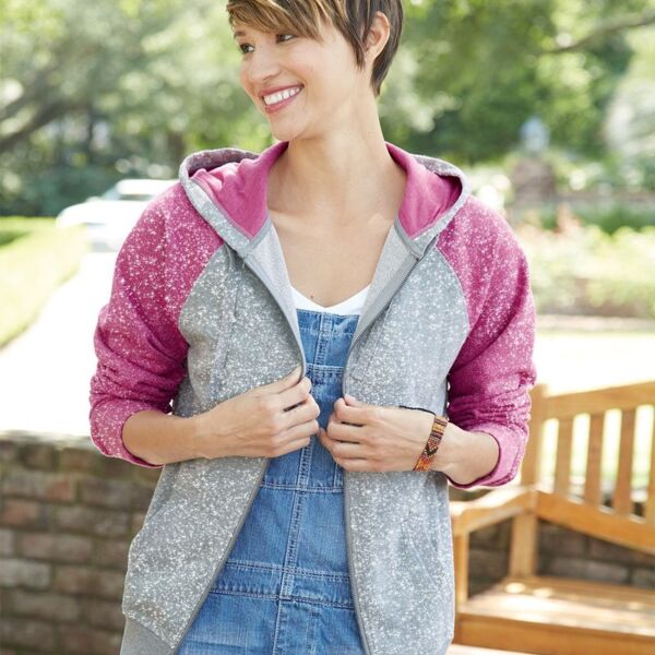 Ladies' Glitter Hooded Full-Zip Sweatshirt Thumbnail